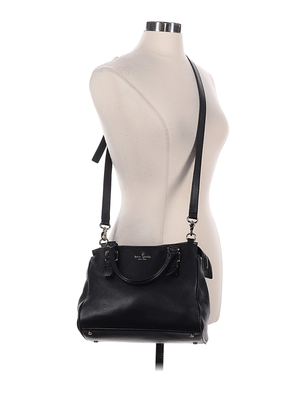kate spade Black Pebbled Leather Convertible Satchel